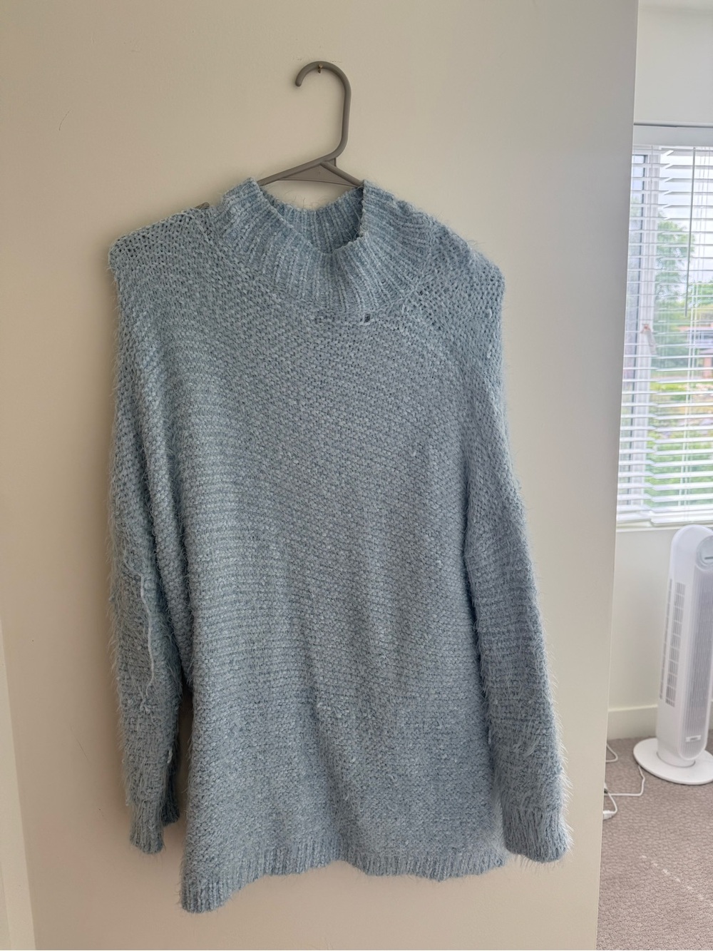 Altar'd State Pale Blue Fuzzy Knit Sweater